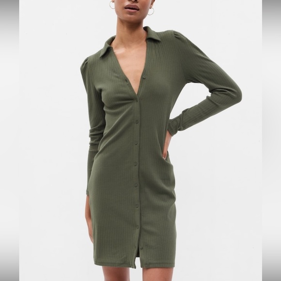 GAP RIB POLO MINI DRESS - Picture 1 of 3